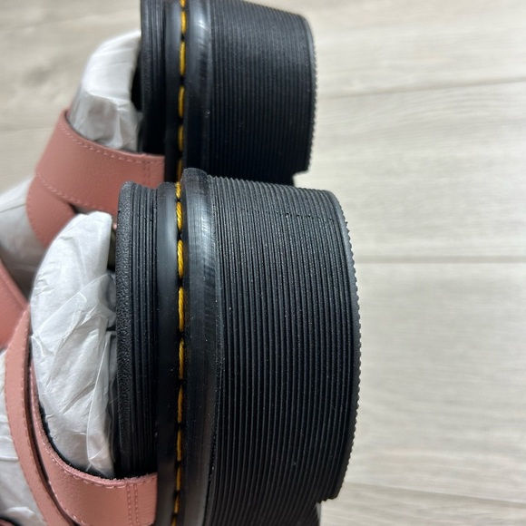 DR. MARTENS Voss II Quad Leather Platform Sandals Beige Pink - Picture 9 of 12